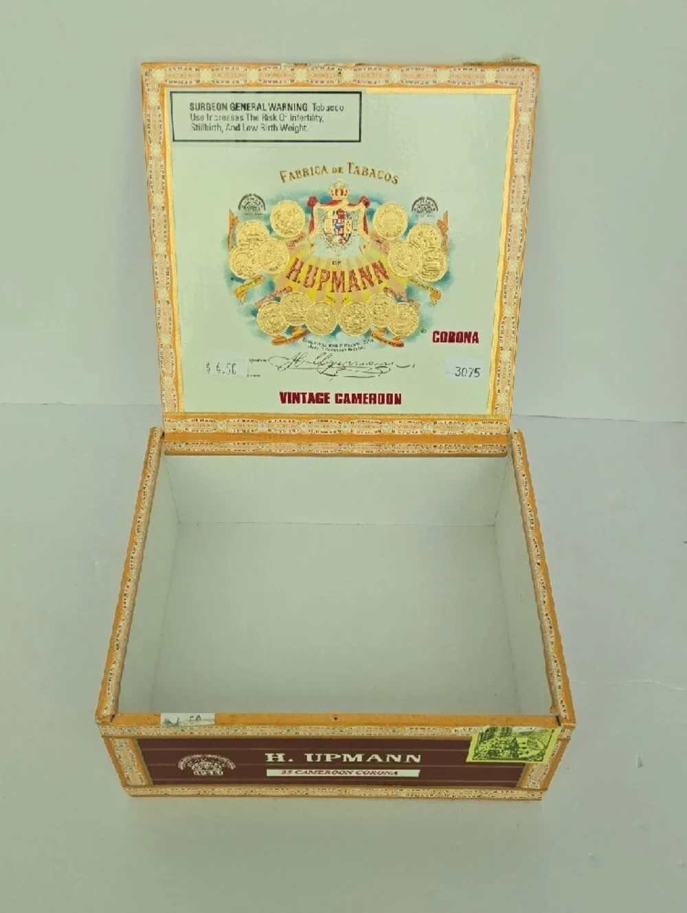 Vintage H. Upmann Vintage Cameroon Empty Cigar Craft Box